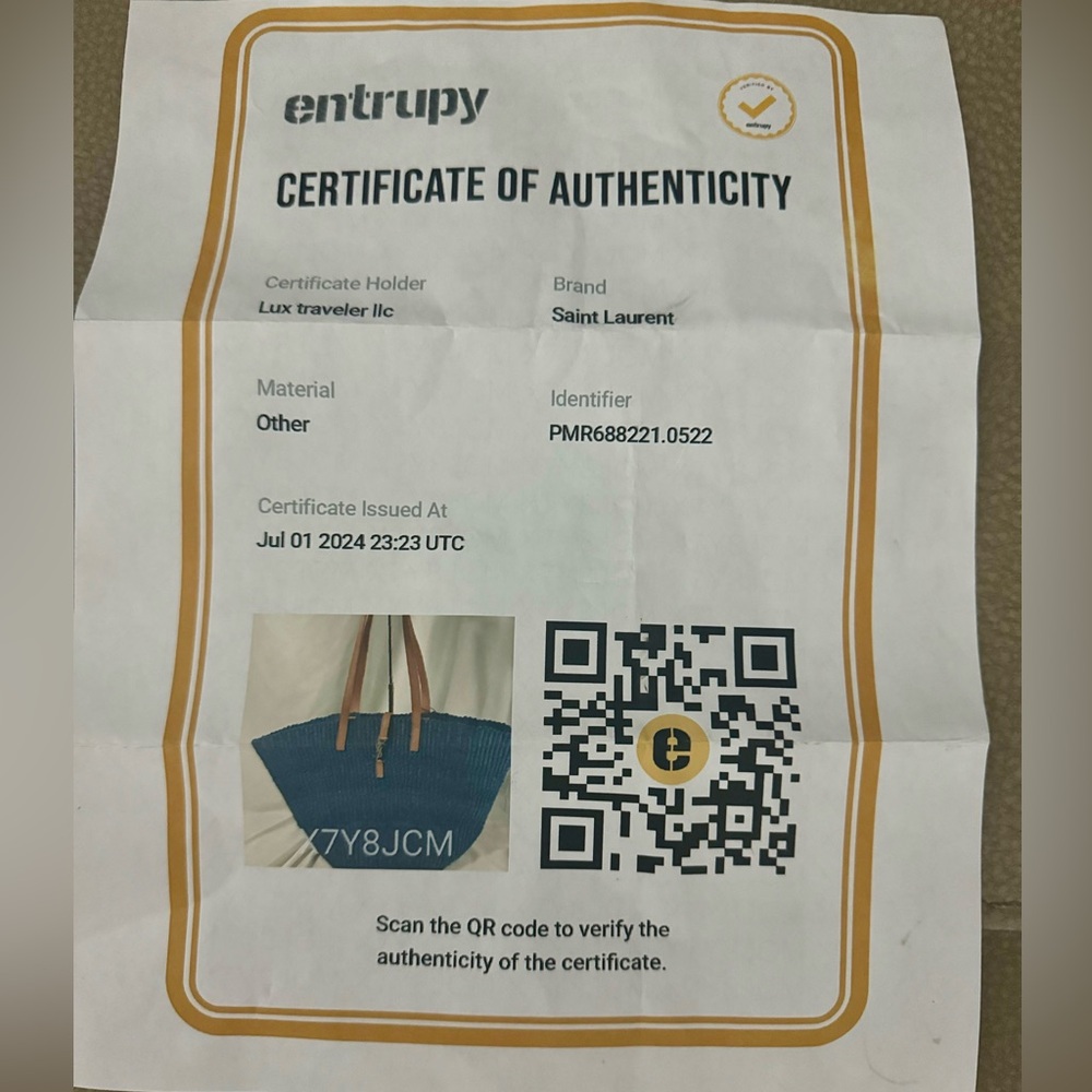 NWT Saint Laurent YSL Borsa A Mano Hobo Tote Bag In Blue/Orchid Brick - Picture 17 of 17